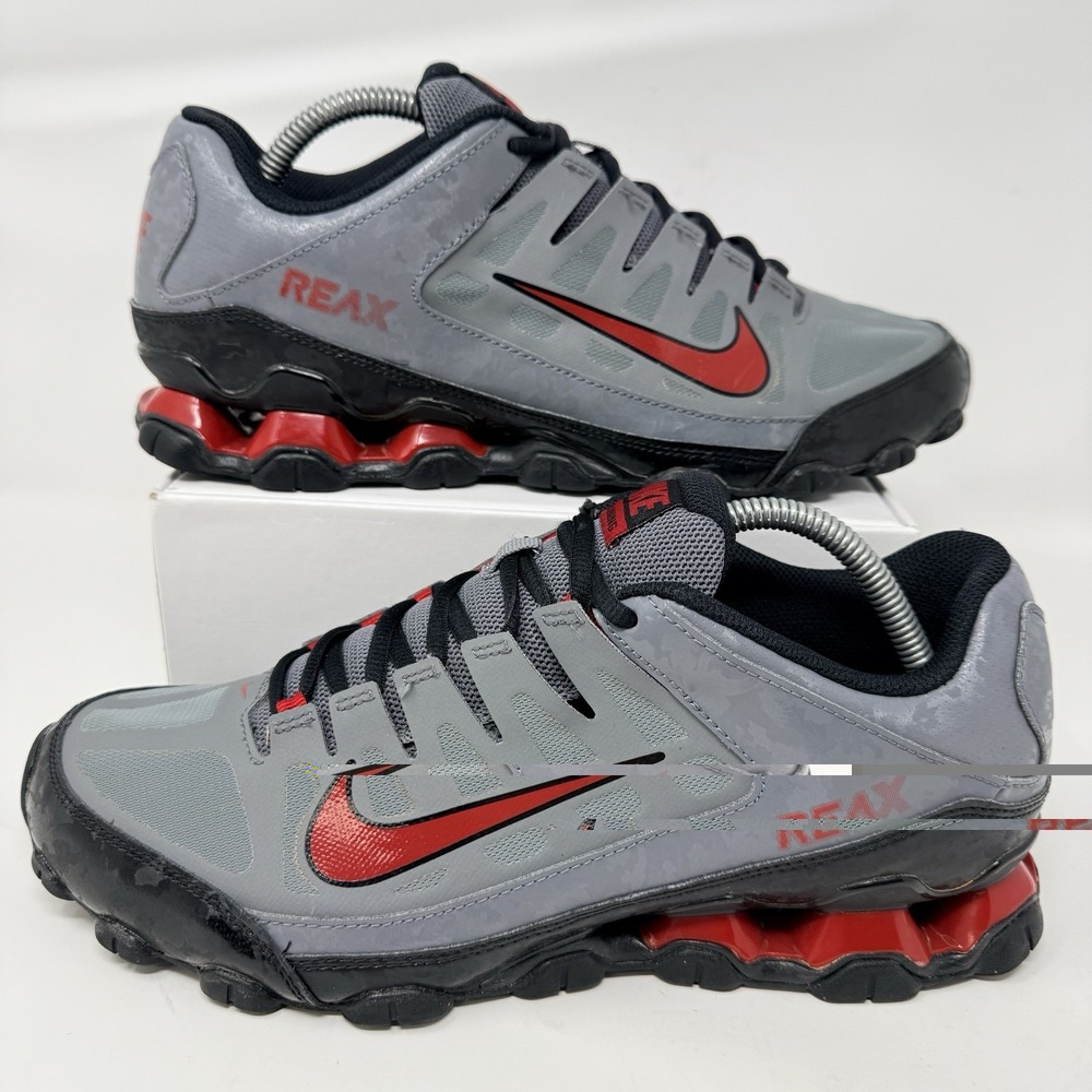 Nike Reax 8 TR Mesh 621716-029 Men's 9.5 Gray Red Tonal Camo Training Shoes Rare